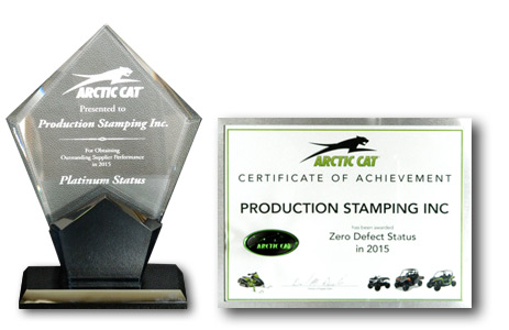 Arctic Cat prefers Production Stamping for supplier.